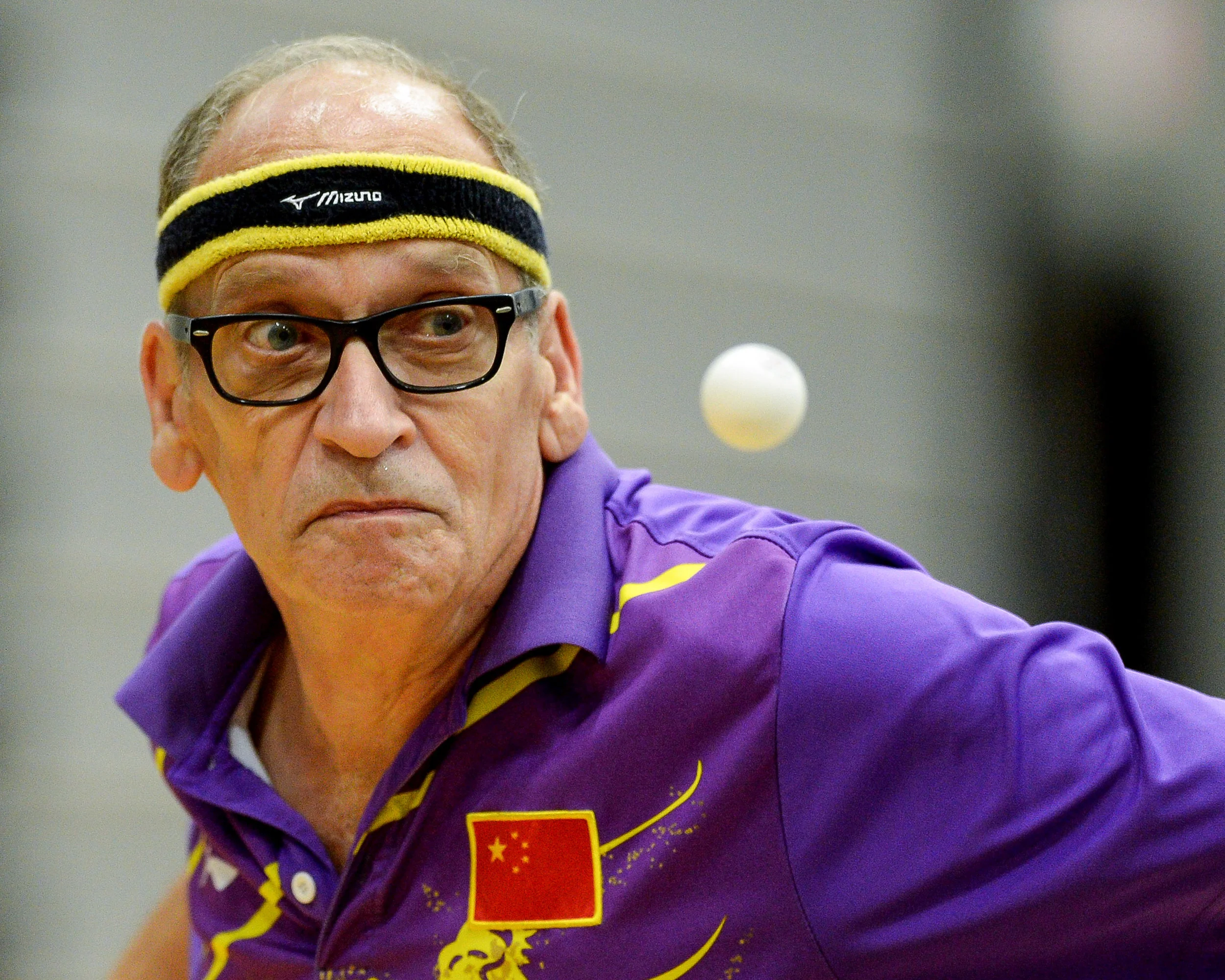 David Girdner of Hixson, Tenn., serves during the 2016 Decatur Open Table Tennis Tournament at Calhoun Community College in Decatur on Aug. 20, 2016.