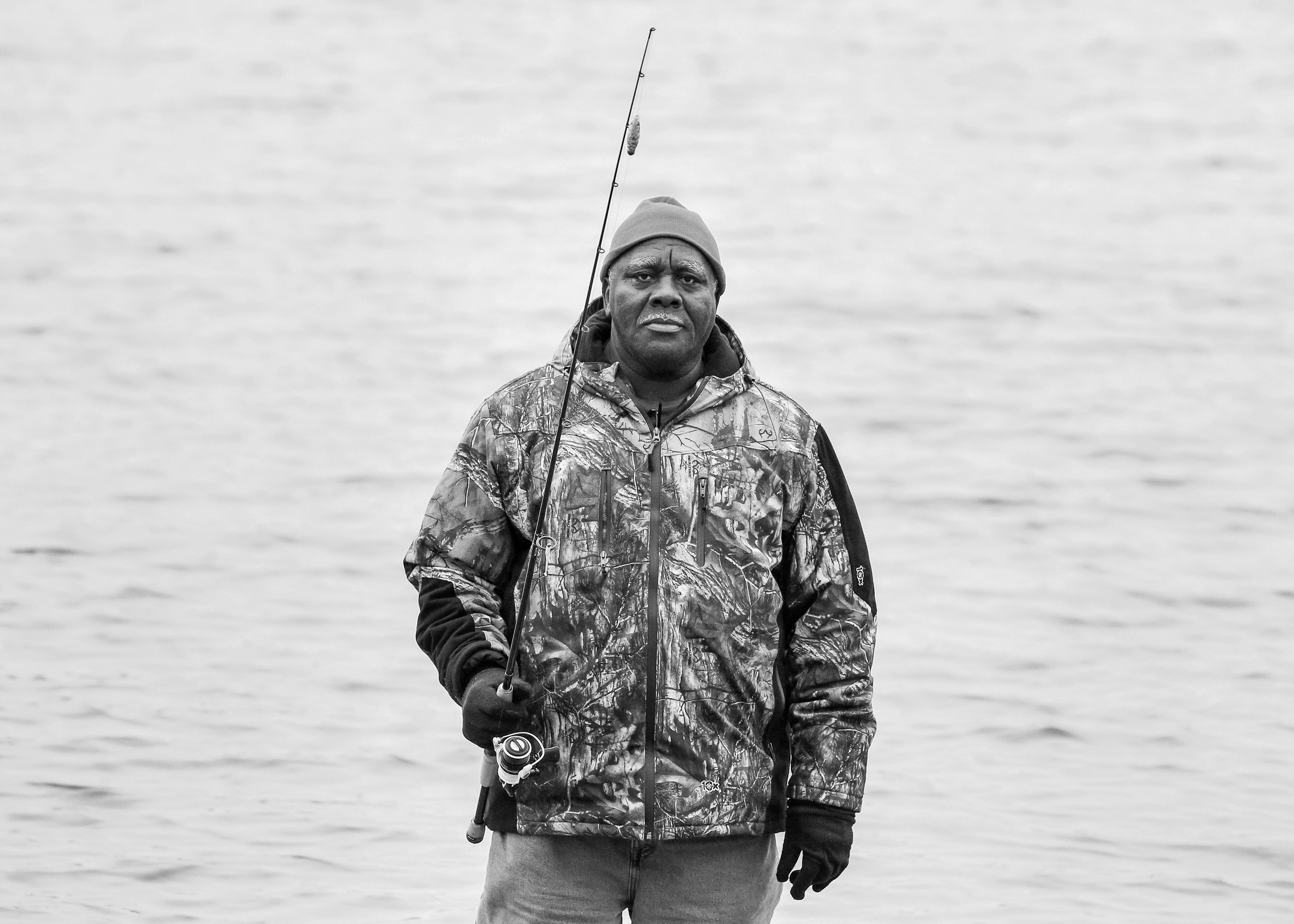 Fisherman Charles Cooper poses for a portrait at Wheeler National Wildlife Refuge in Decatur, Ala., on January 21, 2016.