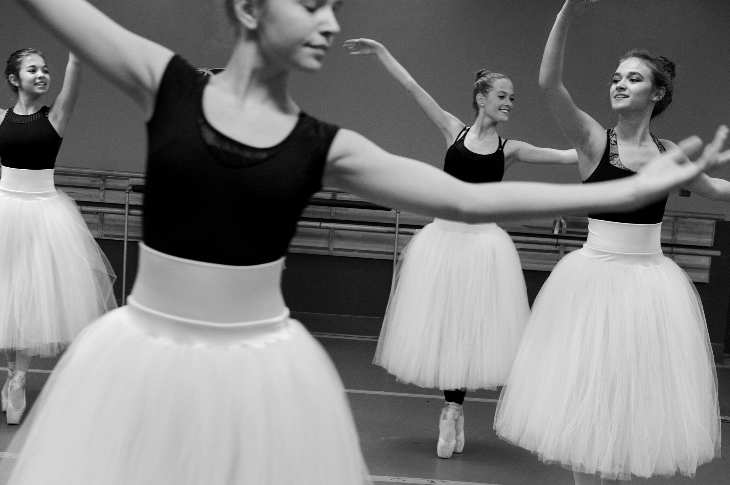 Ballerinas rehearse the snow scene for their upcoming performance of "The Nutcracker" at Dancers Incorporated's studio in Decatur, Ala., on December 5, 2016.