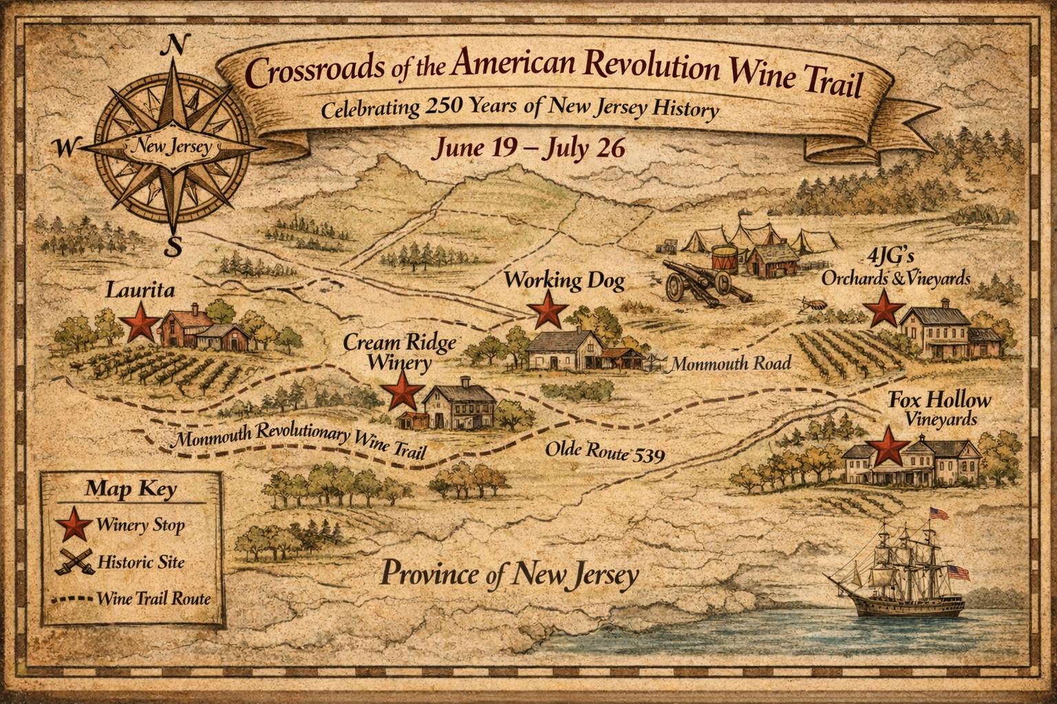Crossroads of the American Revolution Wine Trail