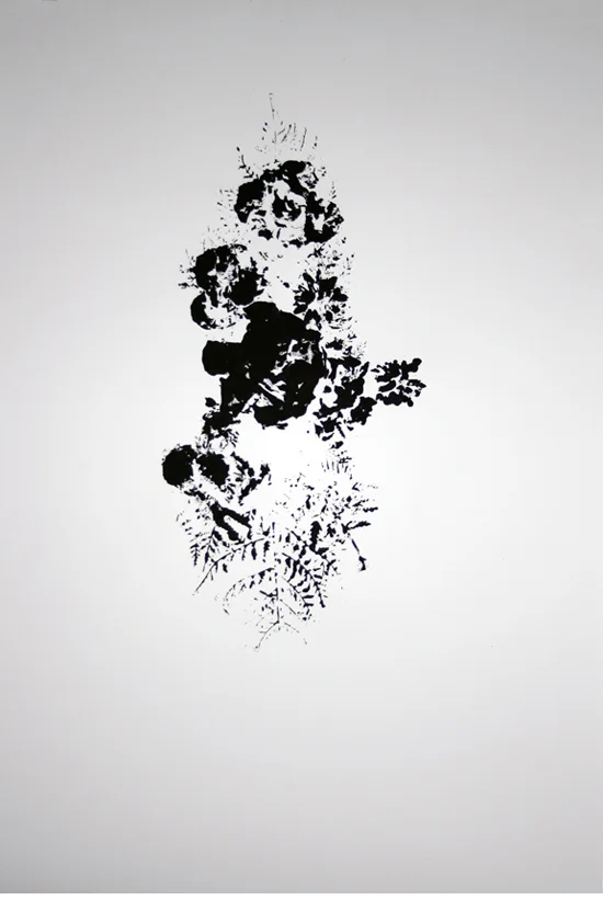 In Lieu of Flowers IV / mono-print gouache on paper; 30 in x 40 in