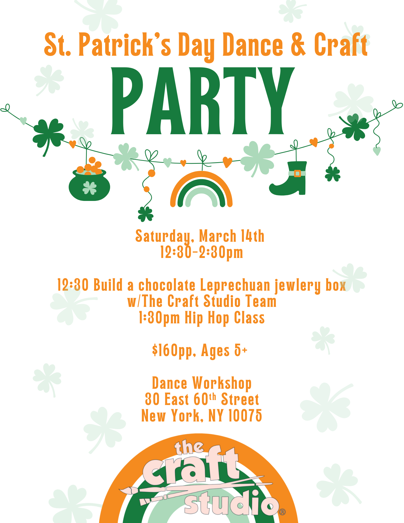 Green Orange Simple Illustrated St Patrick's Day Party Invitation Flyer.png