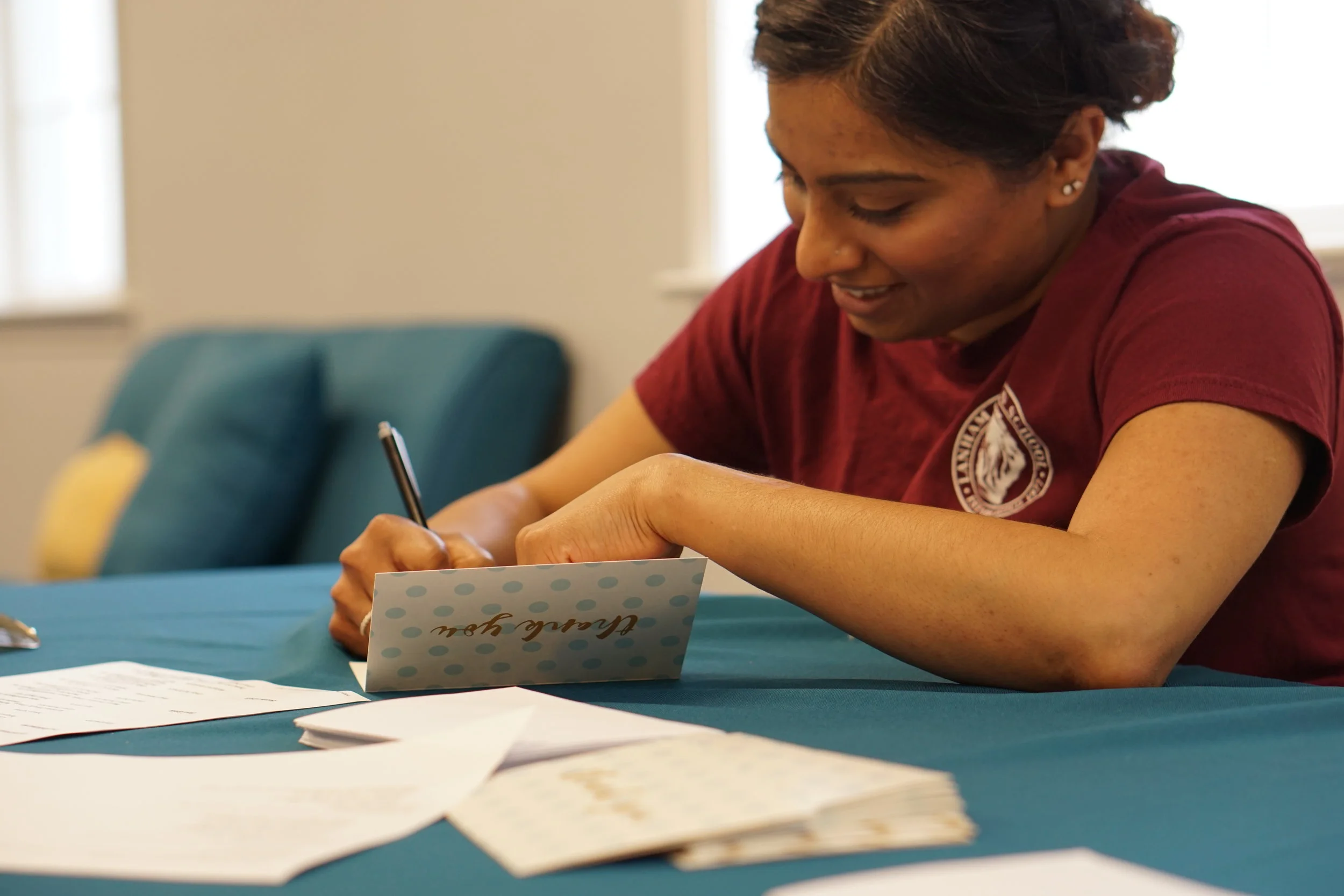 Writing thank you cards