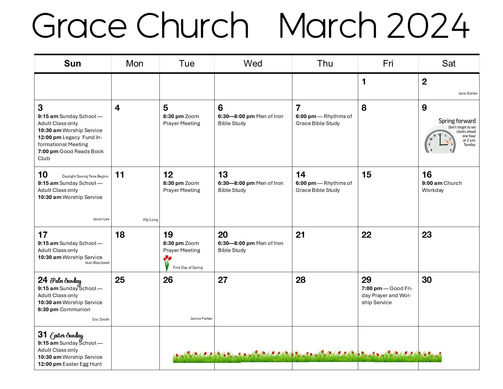 Calendar — Grace Church