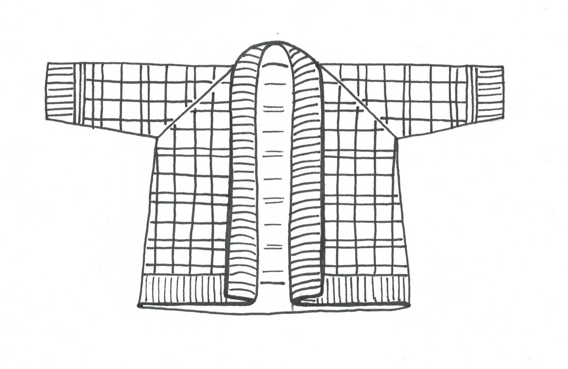 Original Synthesis Cardigan sketch.