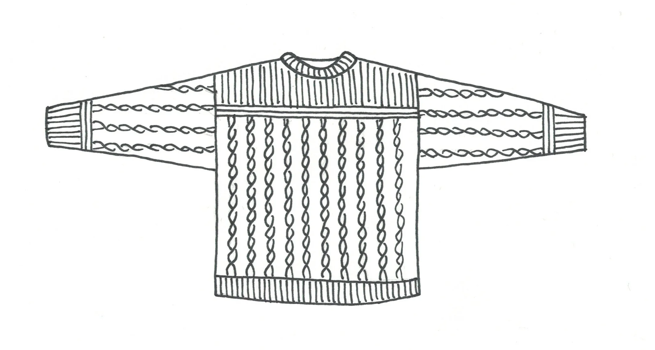 Original sketch of Spiral Sweater.