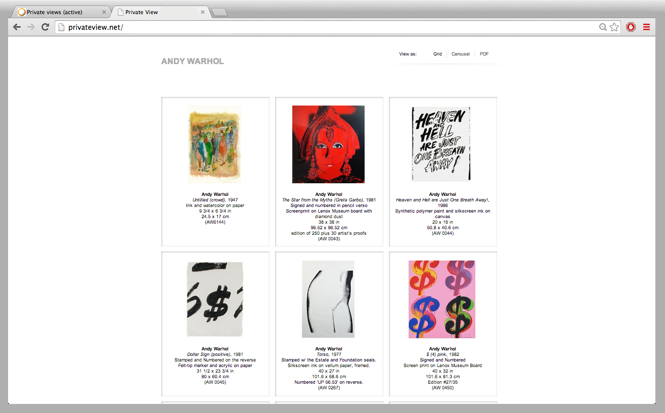  View your entire collection at the click of a button
