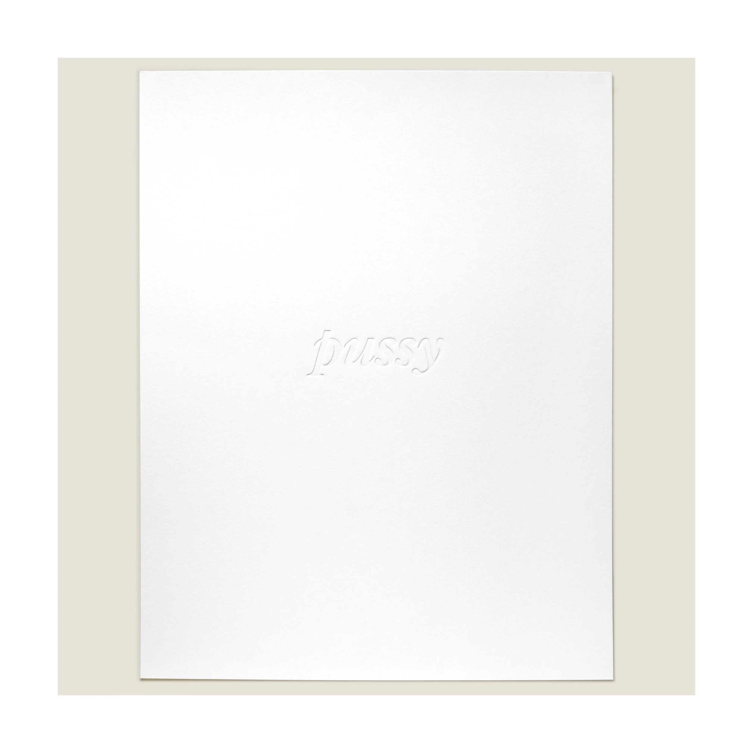 Pussy Letterpress Print