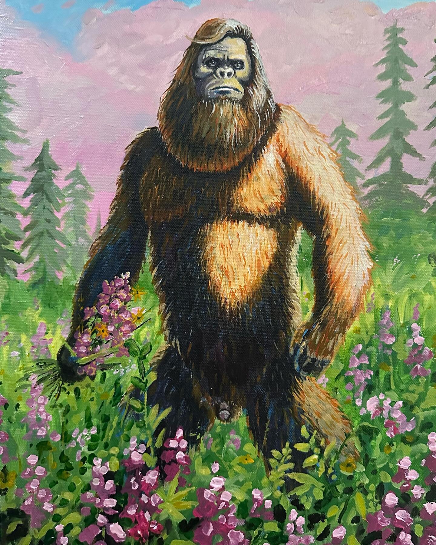 Fear Not, acrylic on canvas 12x16 #art #bigfoot #loveyourfear