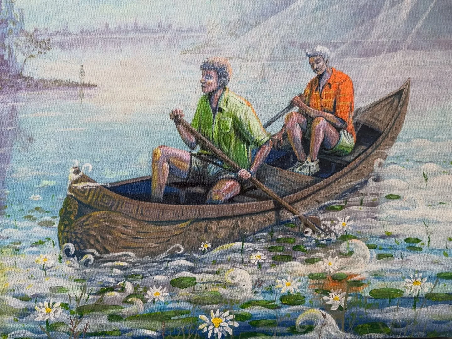 Beyond the Lilies 18x24 acrylic and  spray paint on canvas. 2025  This painting will be in NYC with @billarningexhibitions in Ambiguous Storytellers a Pop Up Exhibition at LUNCH opening Jan 16th. (Location Under NADA Central Headquarters)
311 East Br