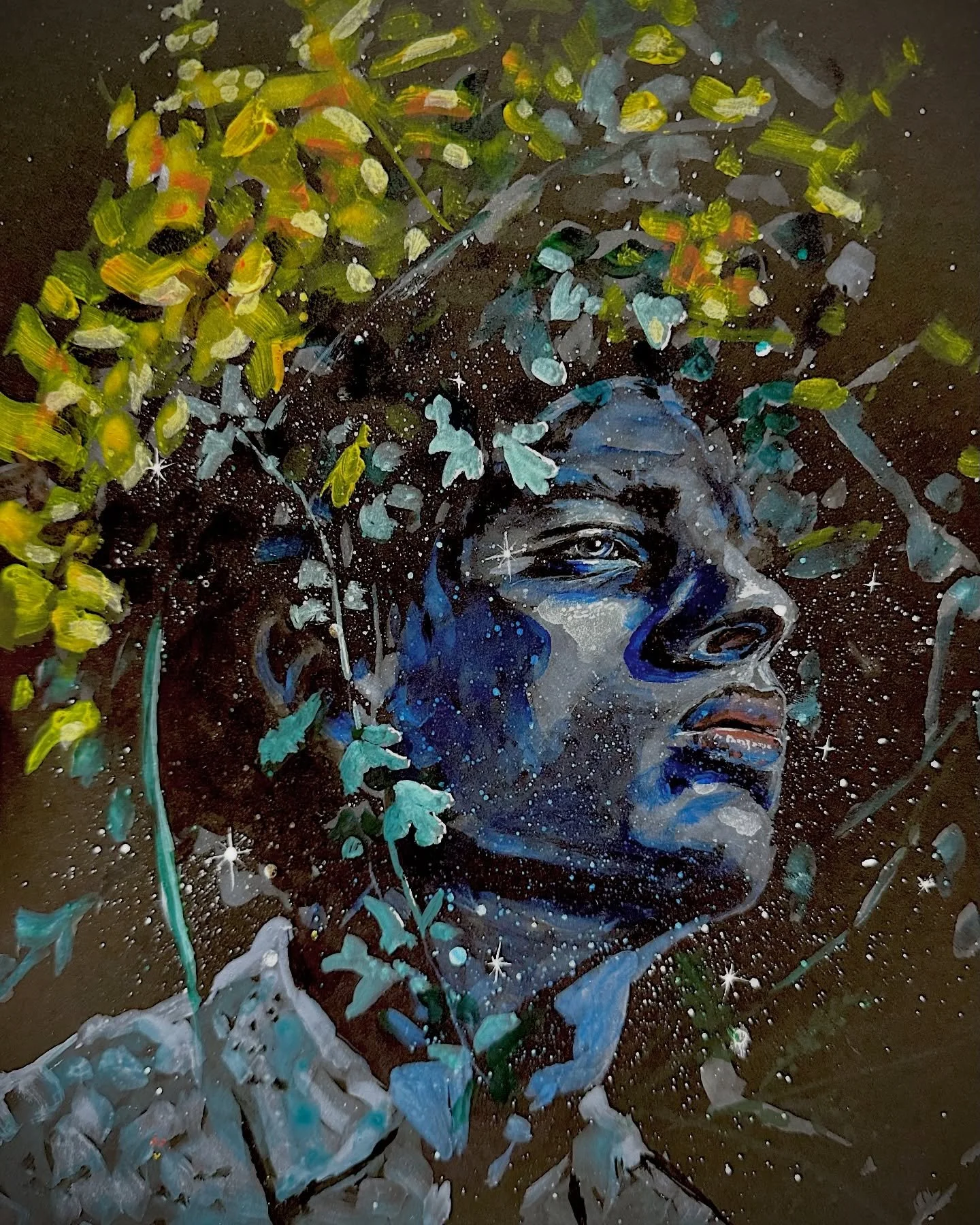 Awakening in Bloom 9x12 acrylic on paper. 🌸🌹🌺🌷🌼