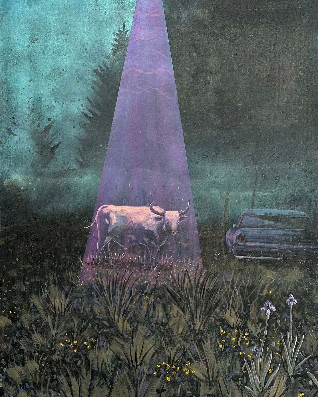 Don&rsquo;t Let Go! Acrylic and Spraypaint on Canvas. Triptych 3- 36x48 canvas Total size is 48x108