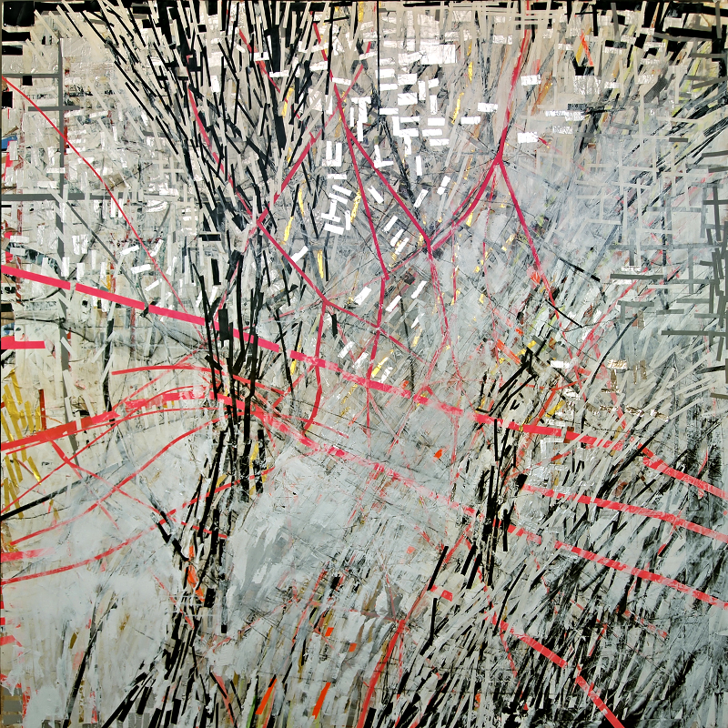 L.A. II              acrylic &collage on wood -1.82 X 1.82 meters- 2011