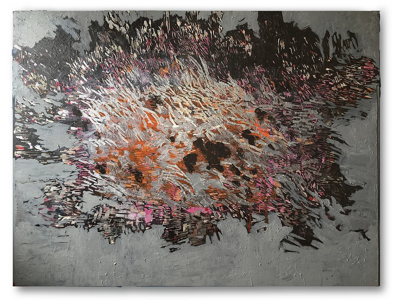 "The Big picture " , acrylic collage & carving on wood 1.76 X 1.9 meters -2014