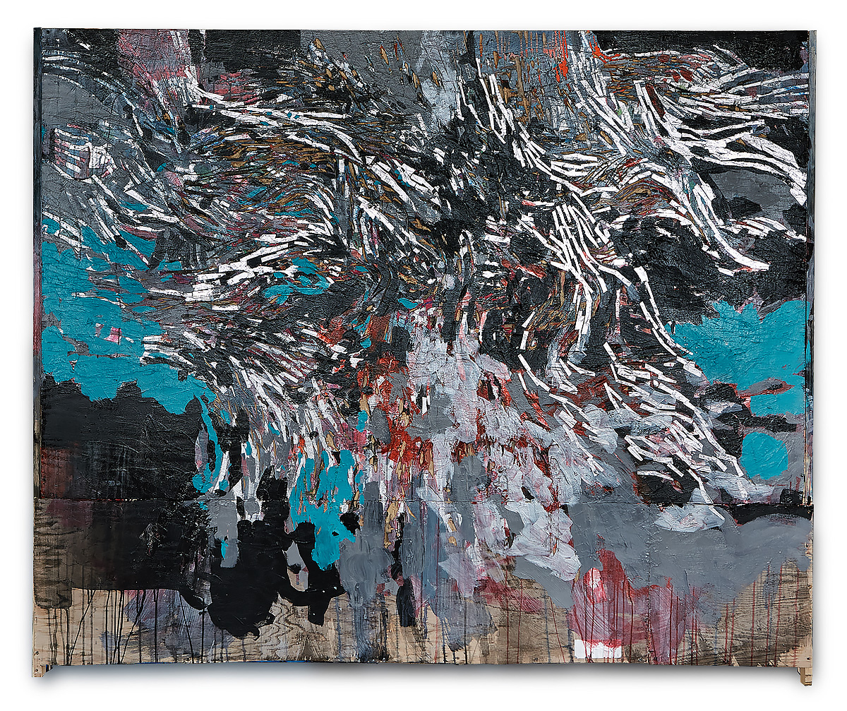 "battle II" , acrylic collage & carving on wood 1.65 X 2.03 meters -2015