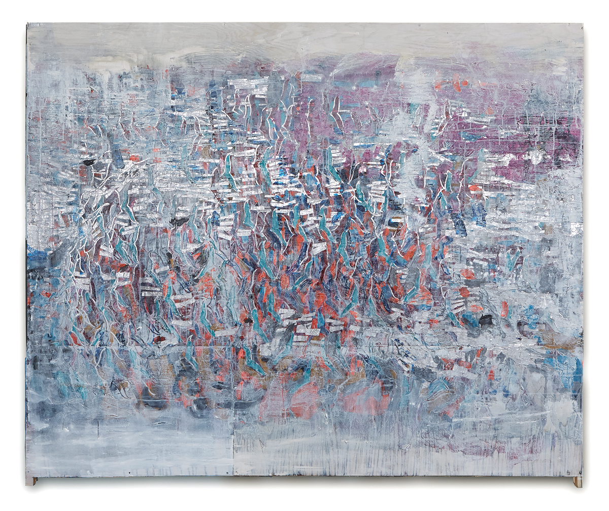 "Pattern" , acrylic collage & carving on wood 1.65 X 2.03 meters -2015