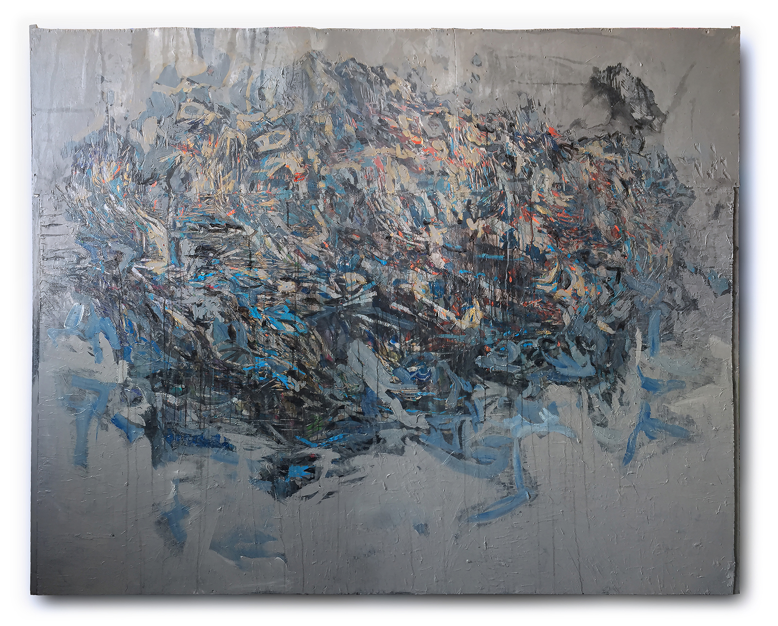 "Battle I " , acrylic collage & carving on wood 1.65 X 2.03 meters -2015
