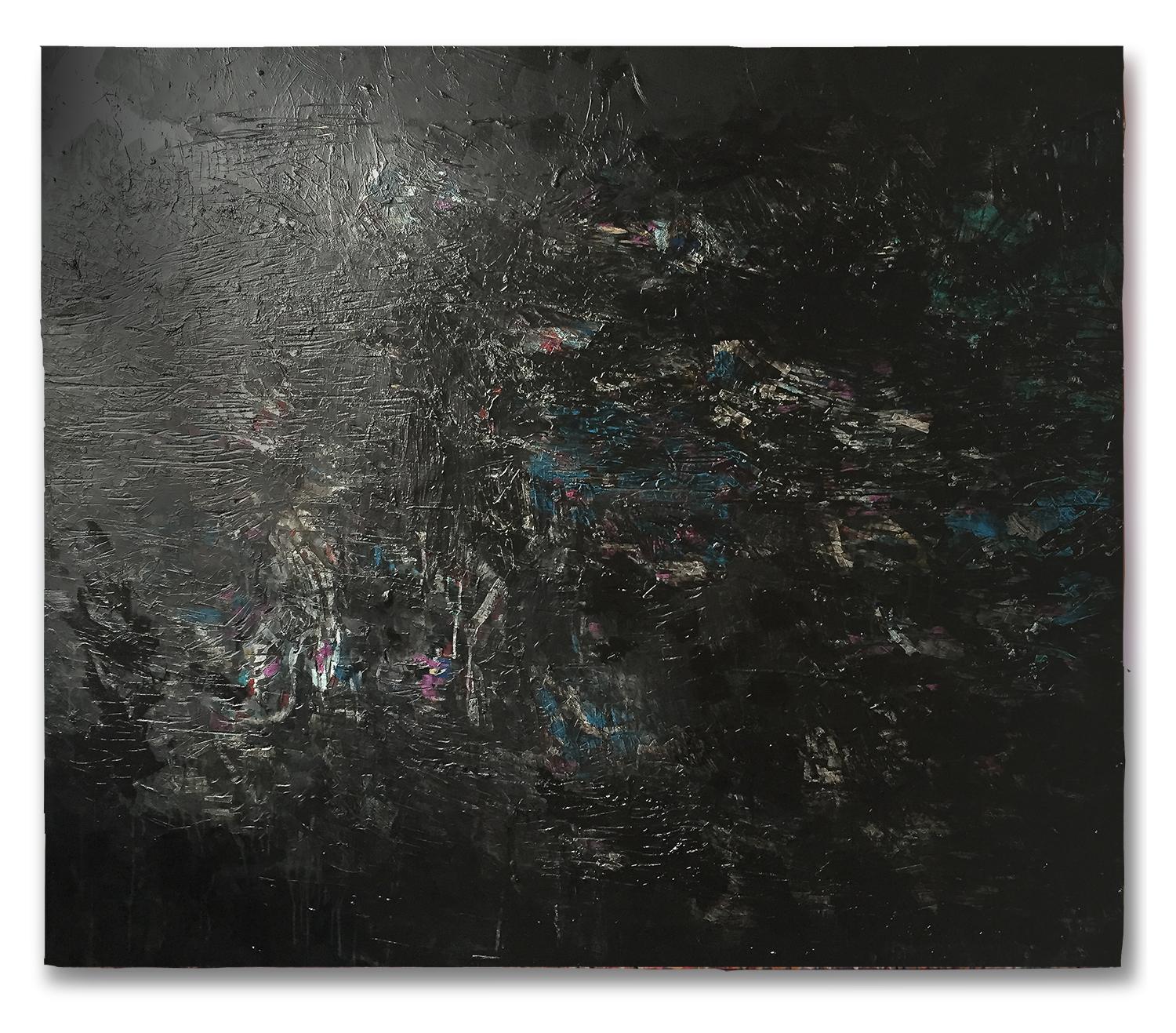 "serie noire 01" acrylic on wood 1.21 X 1.82 meters -2016