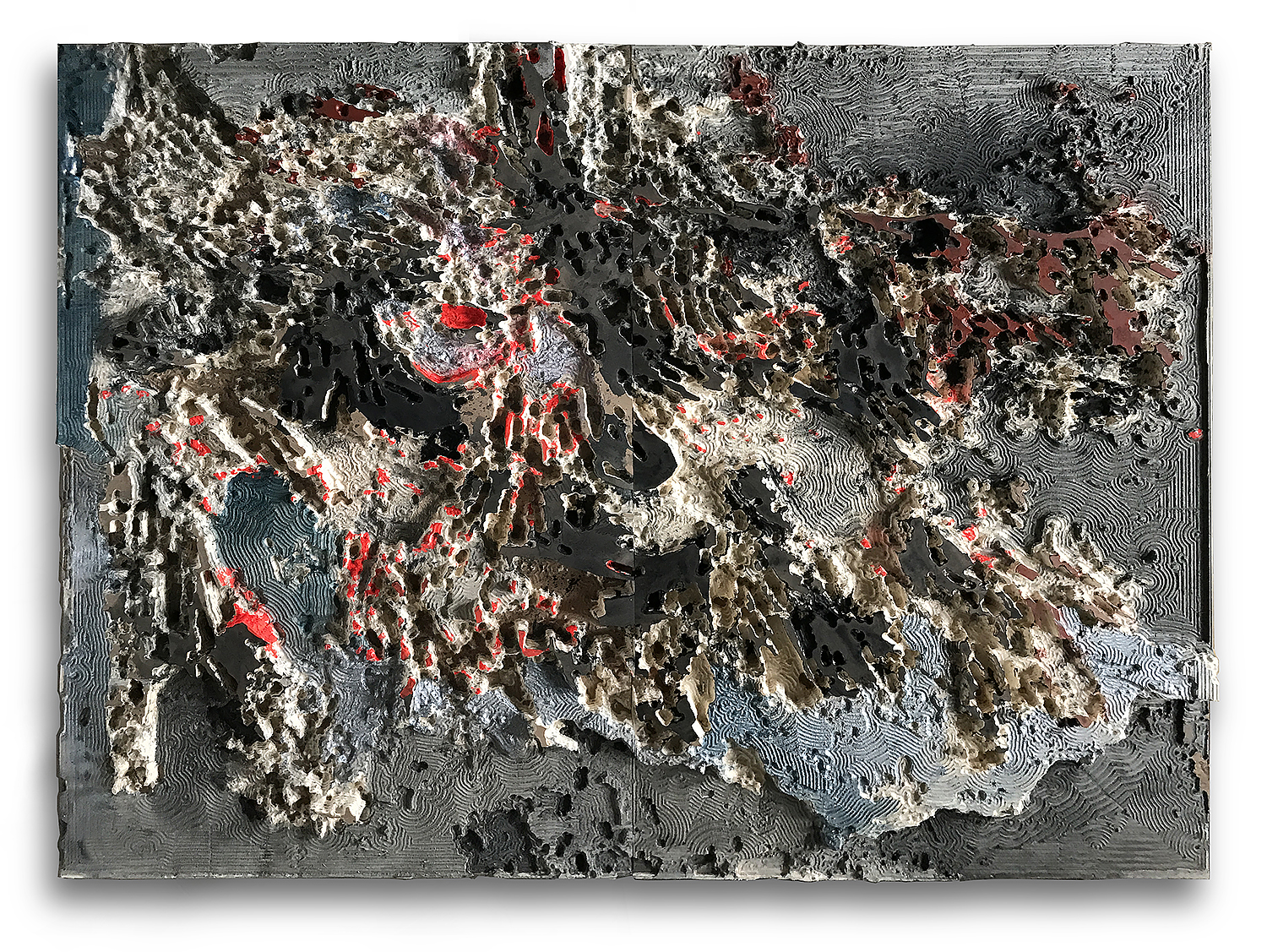 " landscape" wood sculpture & acrylic 1.65 X 2.03 meters -2017