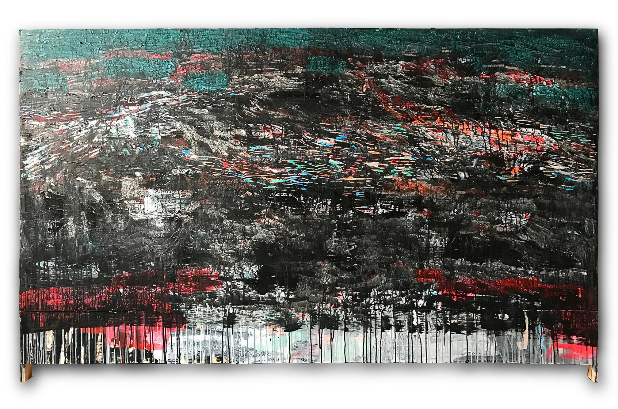 " FOREST and MOUNTAIN " wood, metal & acrylic 2.45 X 1.47 meters -2018