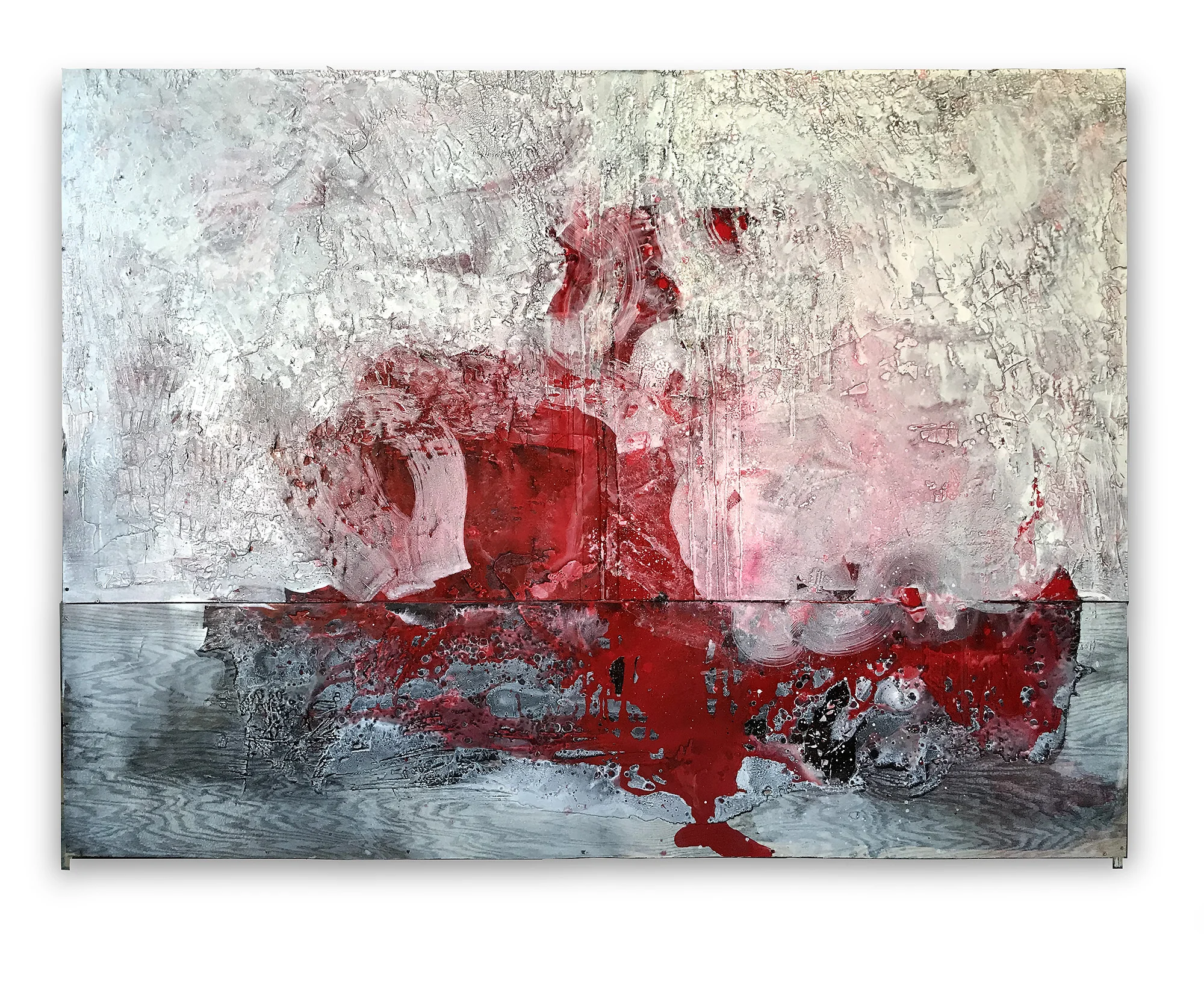 " AQUARELLE RED II " wood, metal & acrylic 2.43 X 1.82 meters -2018