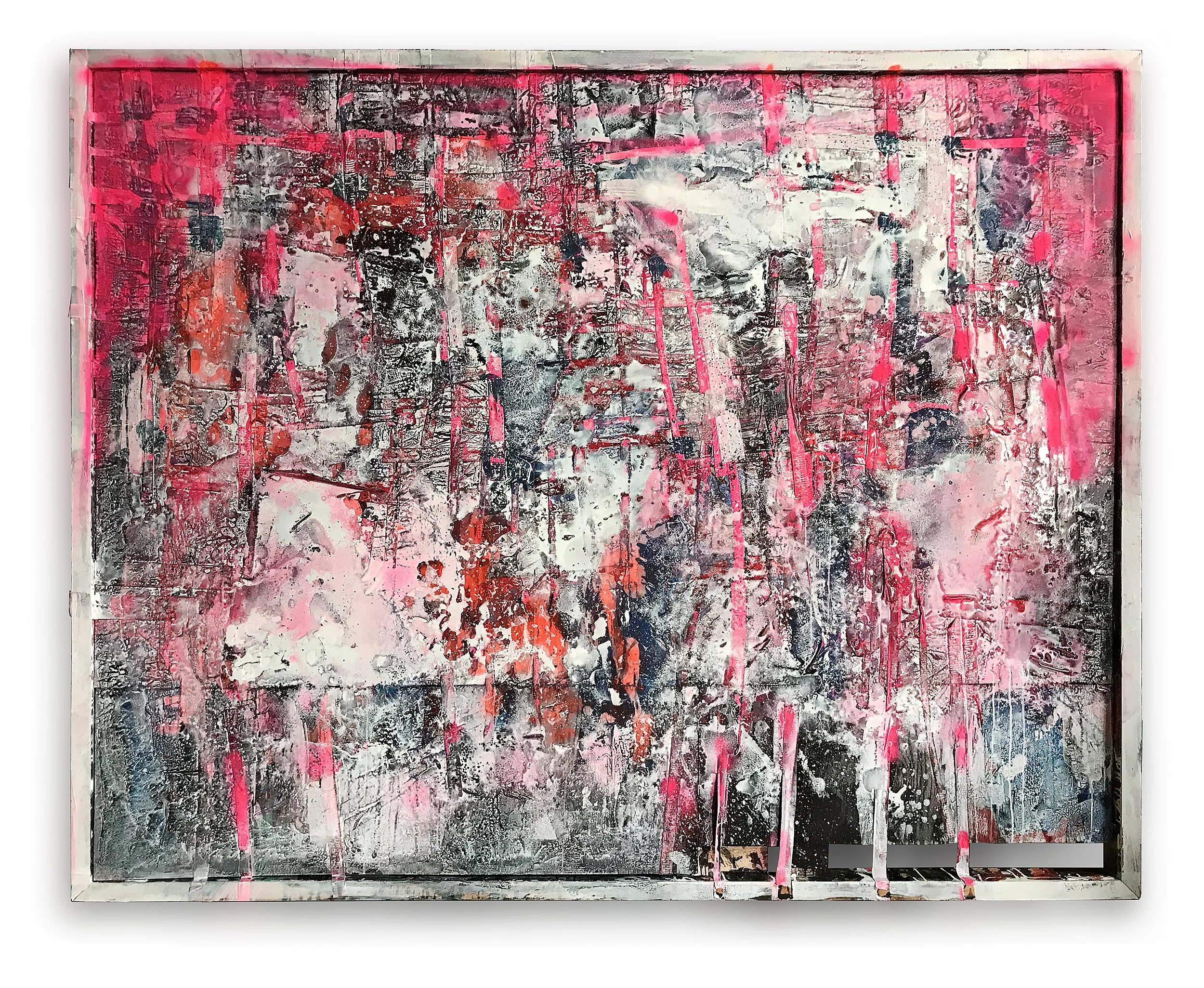 " PINK WITH A FRAME " wood, metal & acrylic 2.34 X 1.80 meters -2018