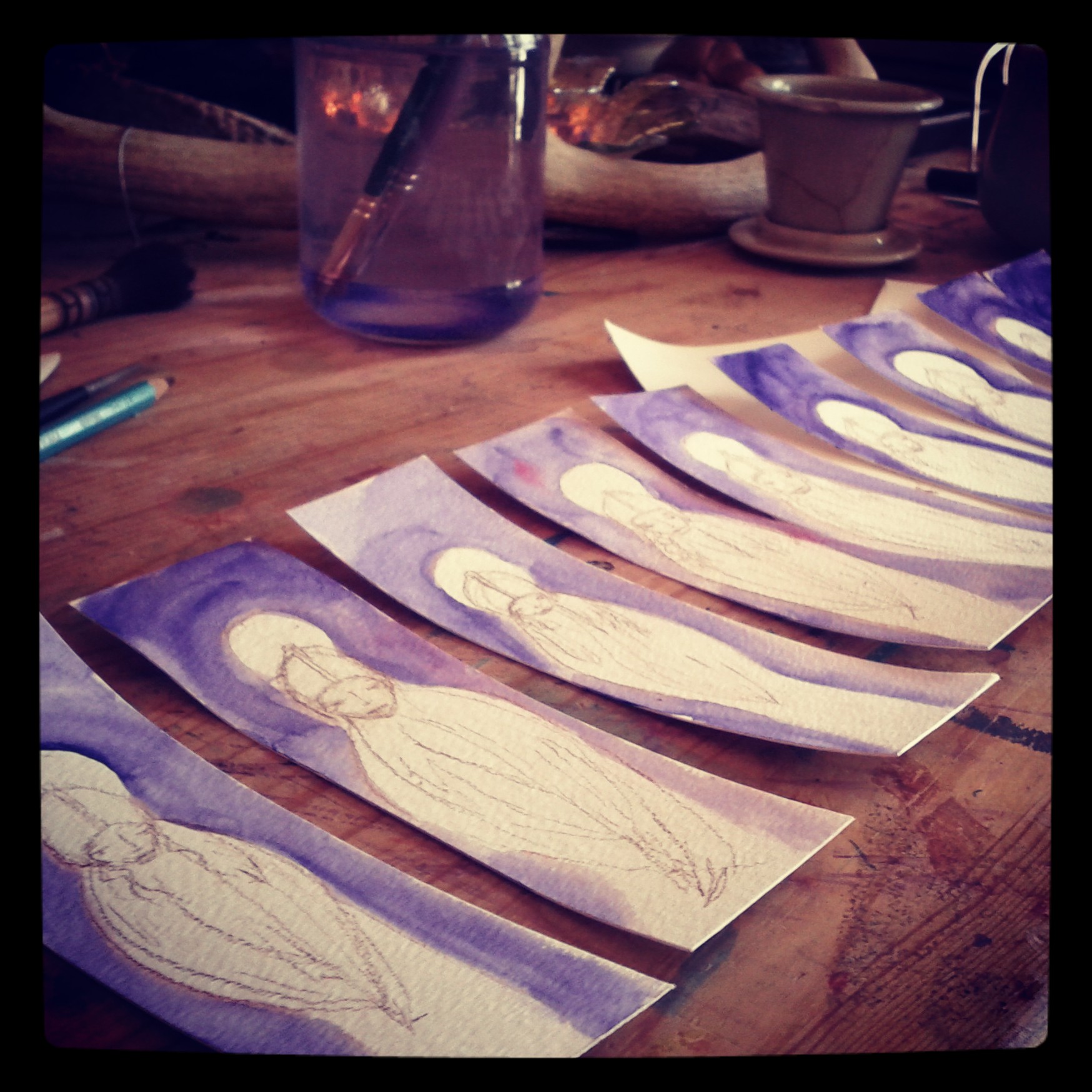  ten archangel azrael bookmarks for an angel party for grieving parents. painted for the lovely rita strough. 