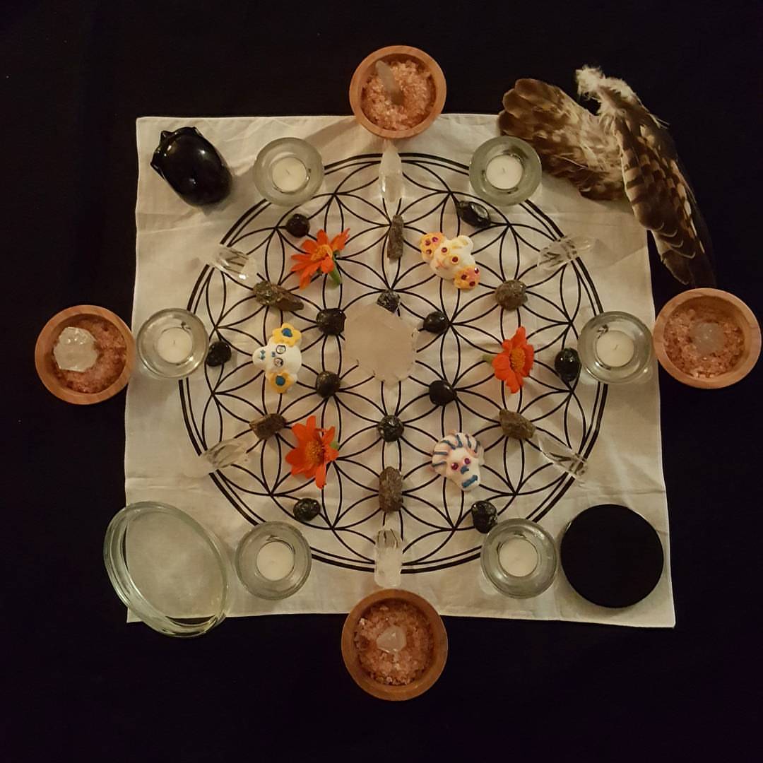  Dia de los Muertos grid for connecting with the ancestors—Apache Tear,  