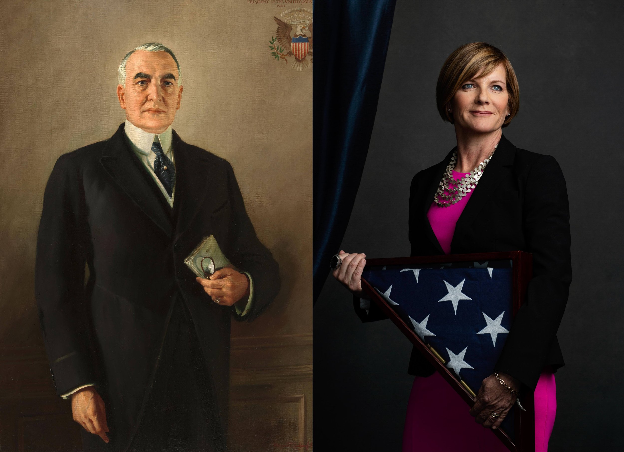  Warren Harding, the 29th president of the United States, painted by Margaret Lindsay Williams; Susie Lee (D-NV), representing Nevada’s 3rd district, elected in 2018. 