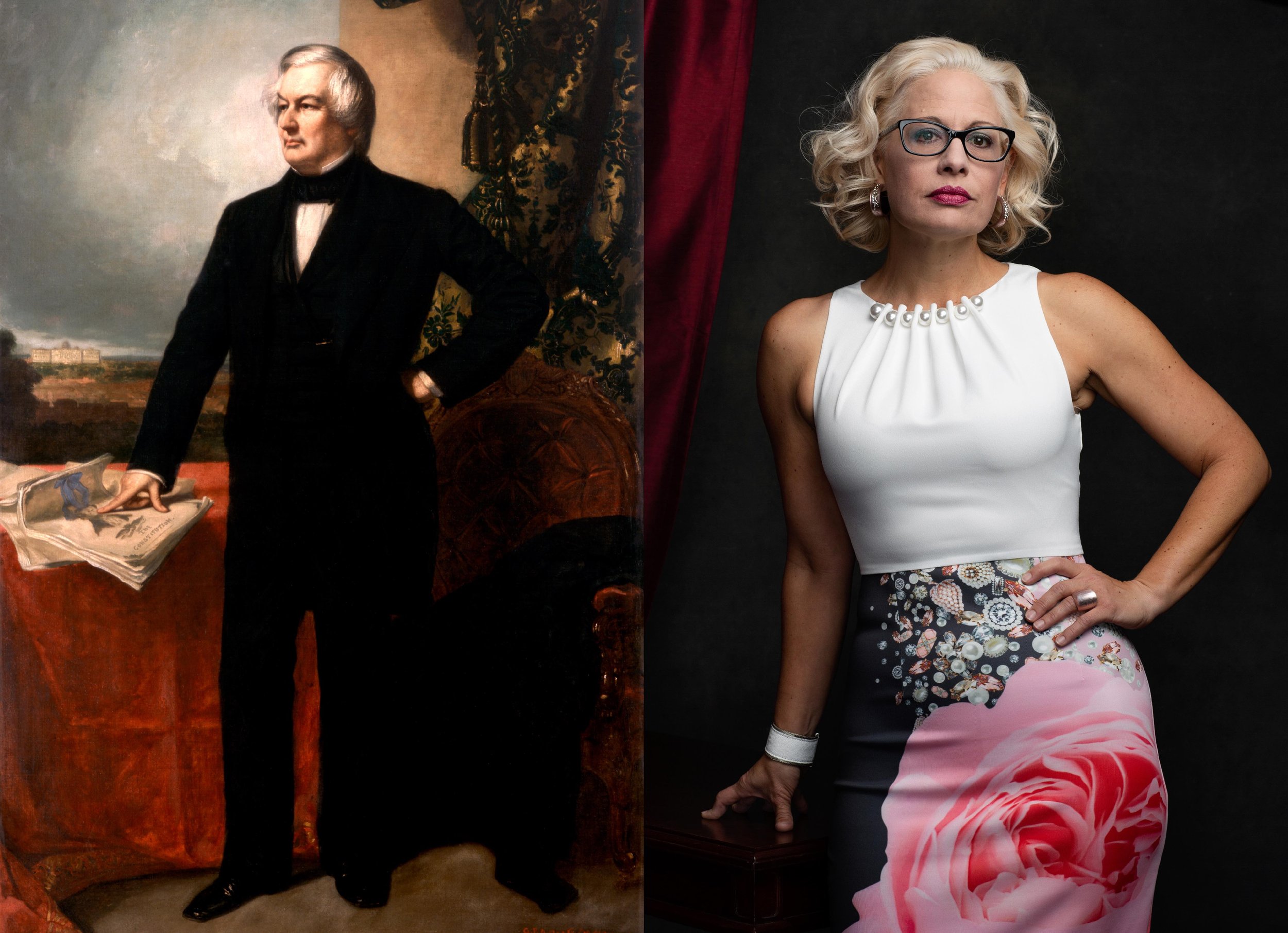  Millard Fillmore, the 13th president of the United States, painted by George Healy, and Kyrsten Sinema (D-AZ), the senior Senator from Arizona, who made history in 2012 as the ﬁrst openly bisexual person elected to the House of Representatives and i