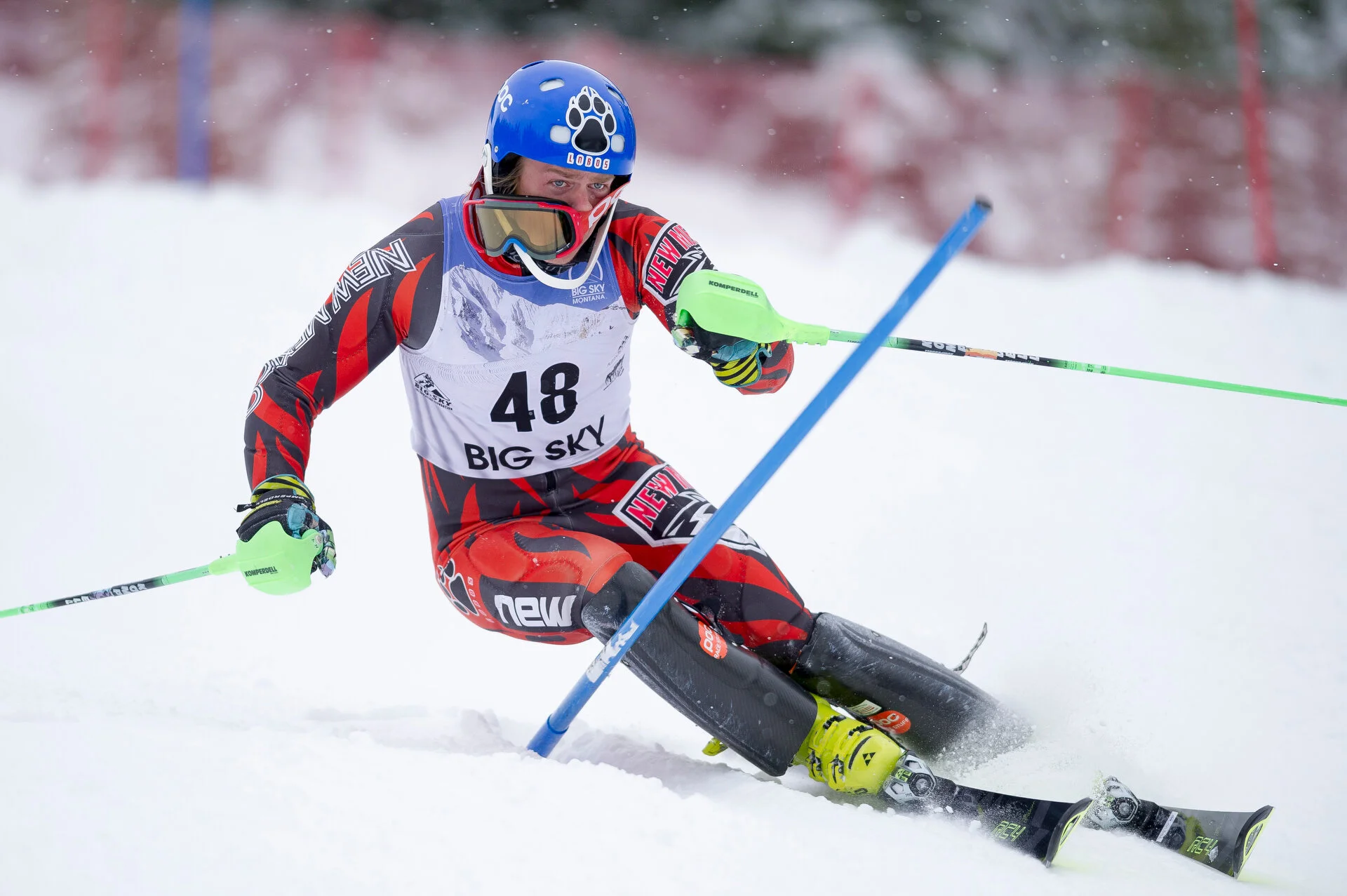  NCAA slalom racing at Big Sky, Mont. 