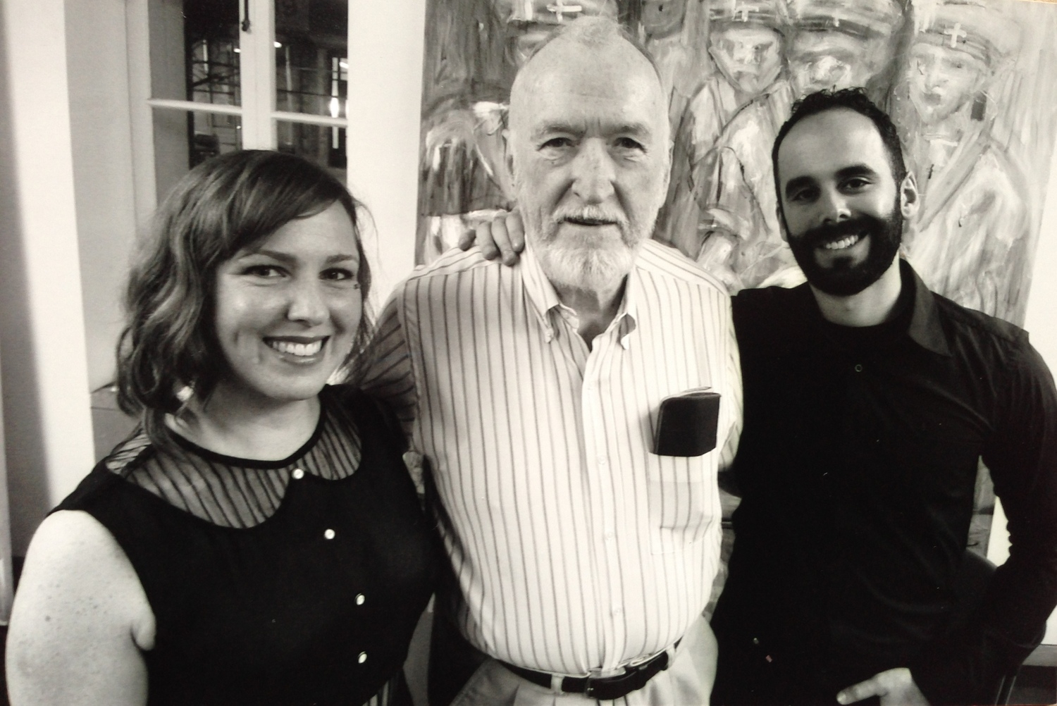 Debut of new song cycles by Gerald Busby (center) with pianist Adam Tendler (right)