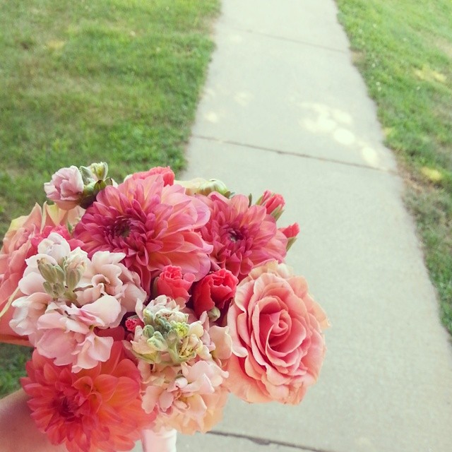 Trading in my camera for a bouquet! 