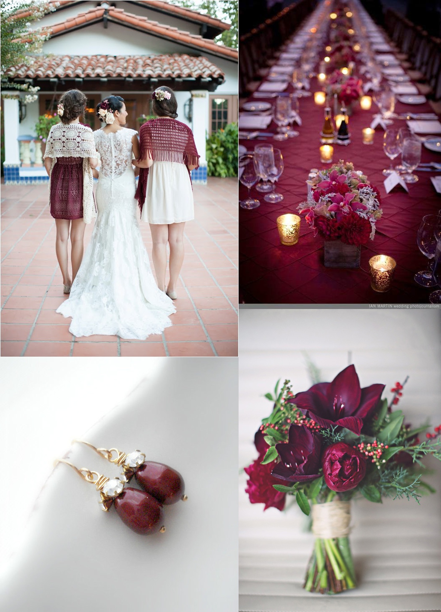 Sources: Bridesmaid details / Table / Earrings / Bouquet 