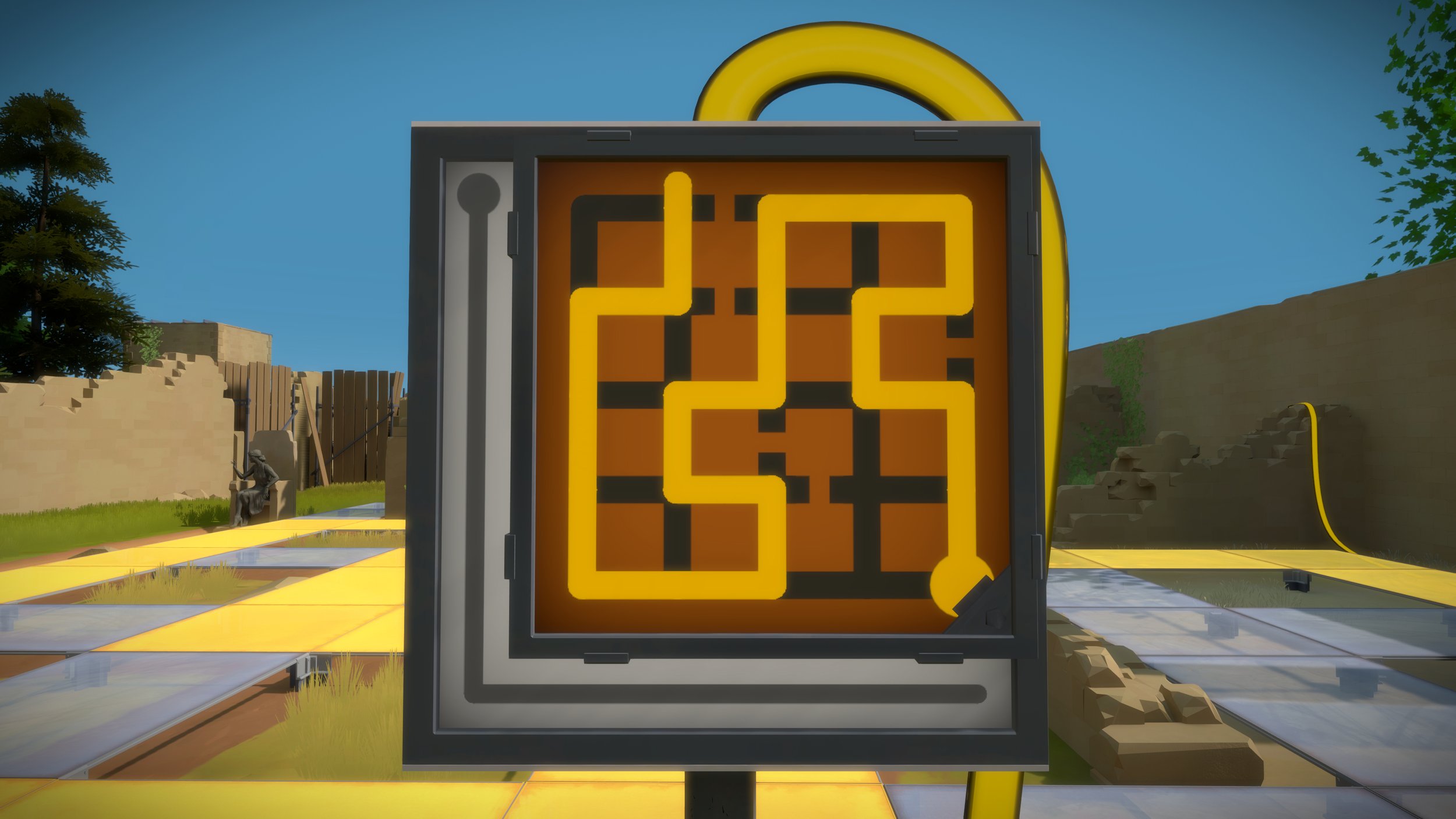 Figura 5. The Witness (2016). Un tipico terminale presente nel gioco per la risoluzione dei puzzle. Immagine dal sito IGN.com