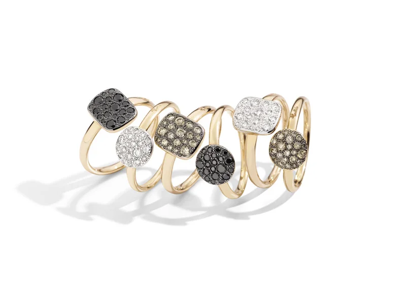 Pomellato Sabbia rings with black, white, brown diamonds_2.jpg