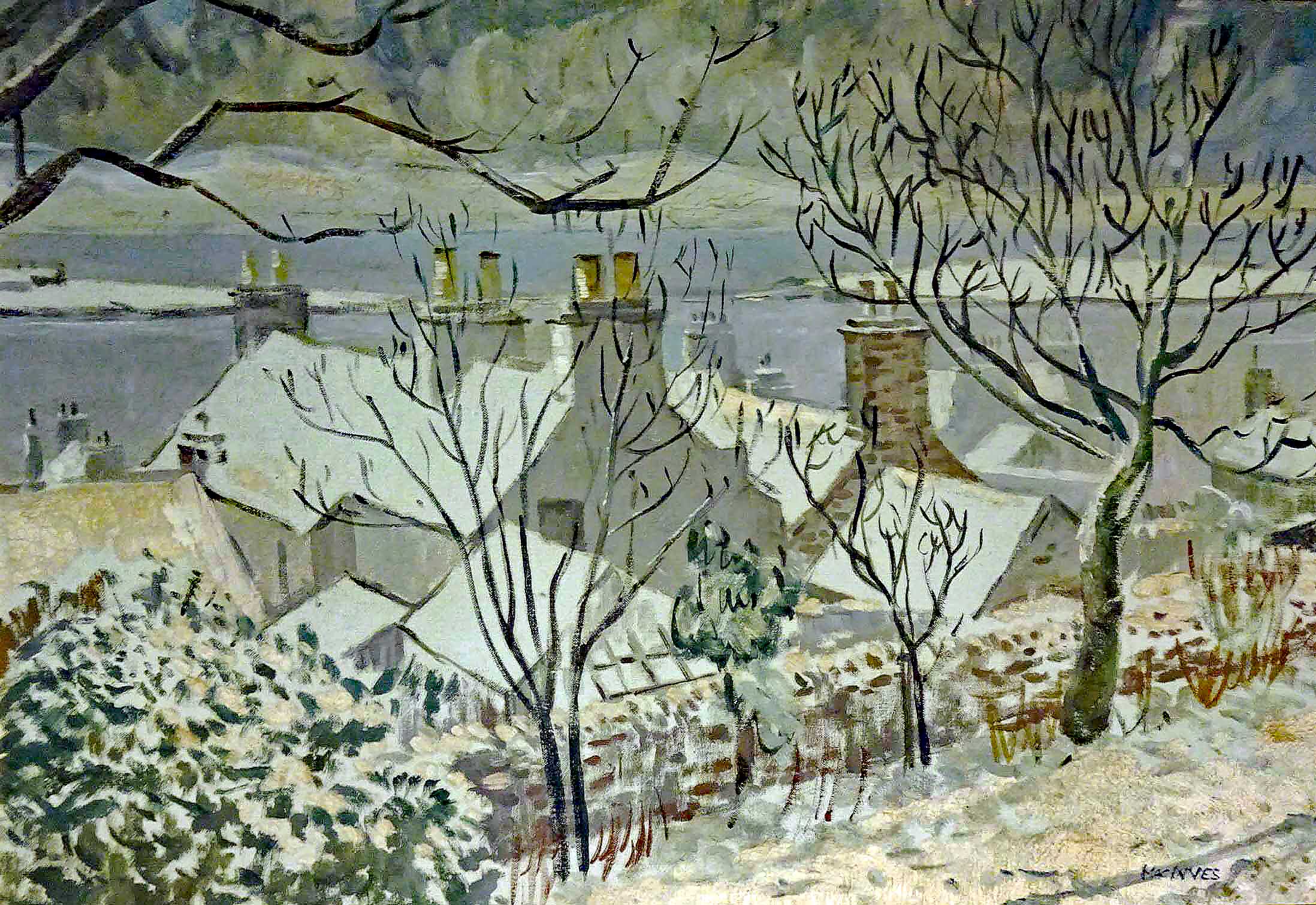 Ian MacInnes, painting of Stromness. Private Collection