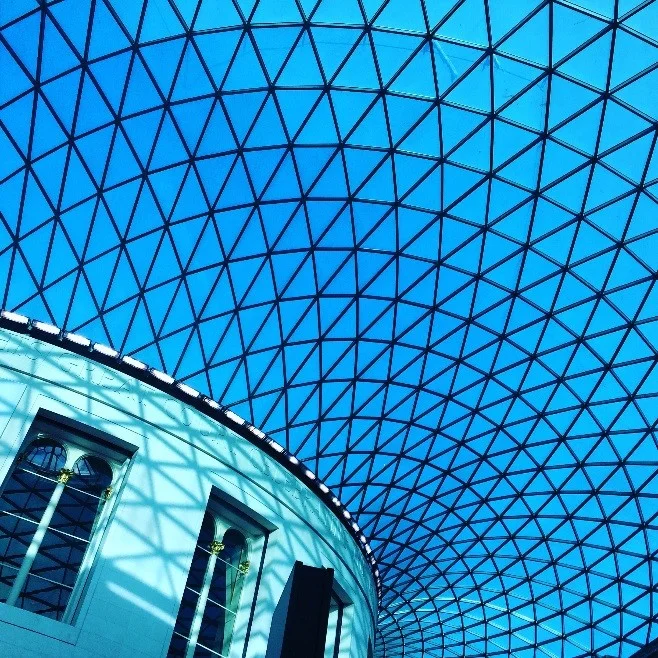 Blue skies in The Great Court, The British Museum
