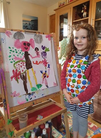 BFG painting by Freya Johnston age 6