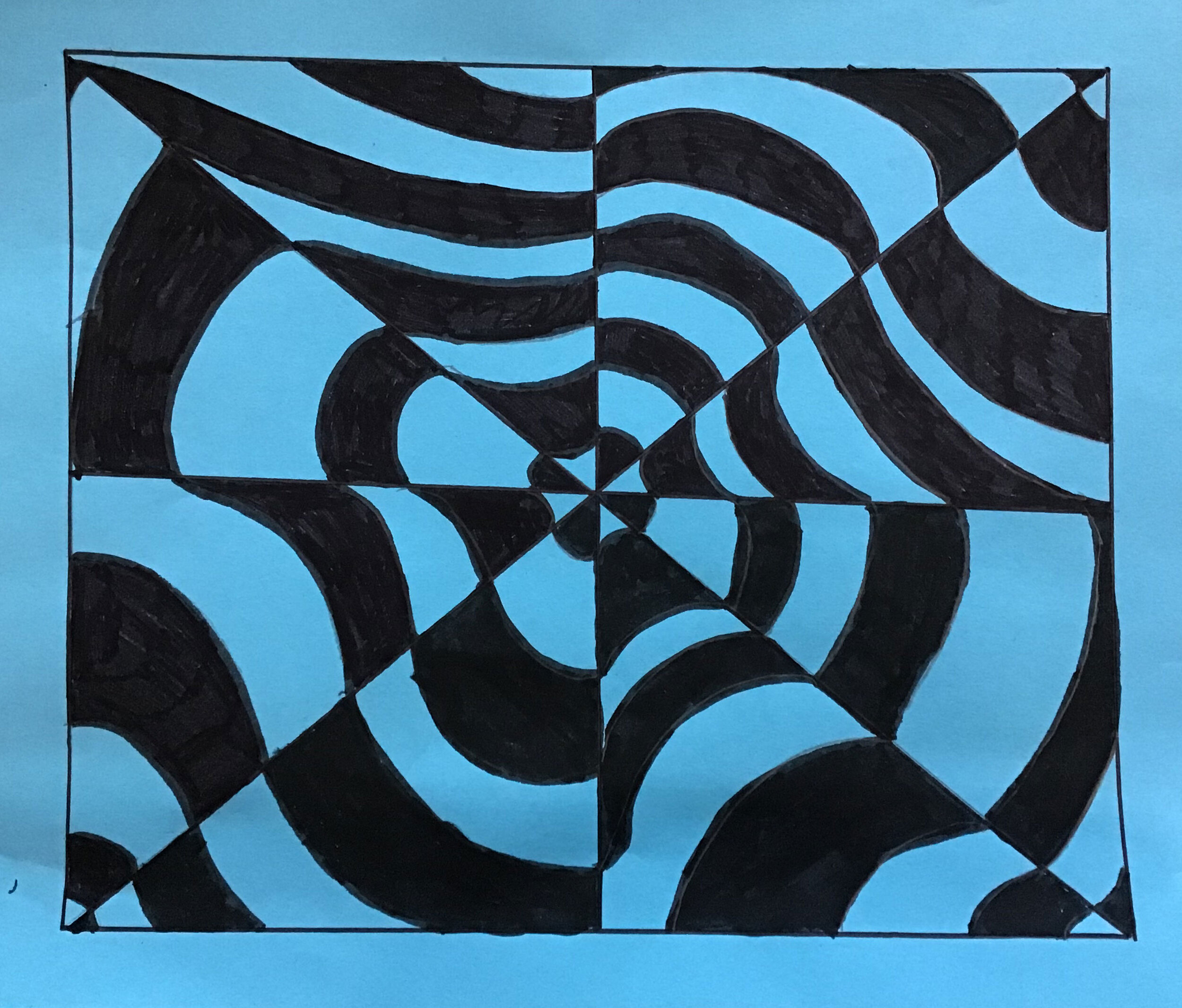 Blue Optical Illusion by Isla Duncan age 8