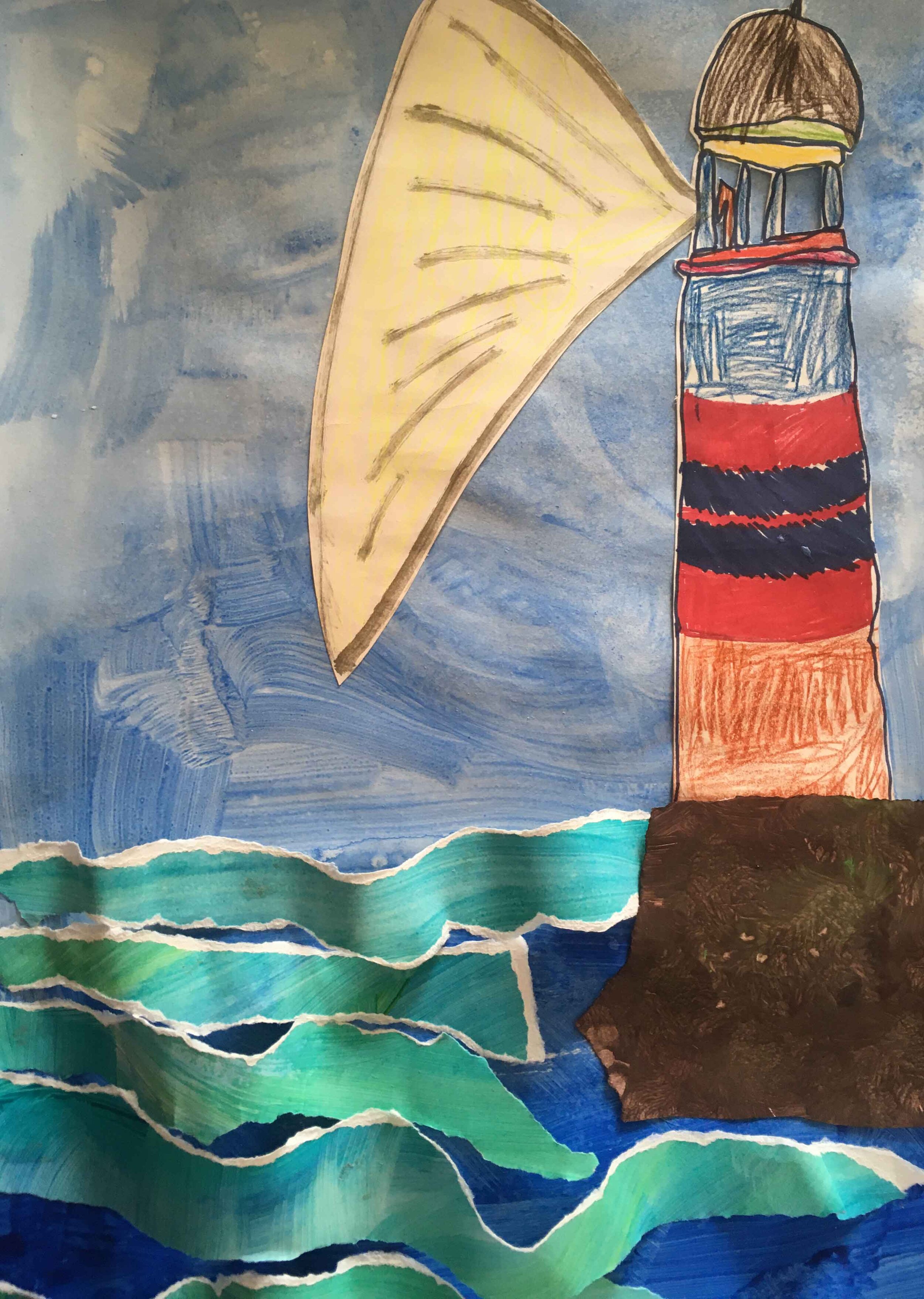 Lighthouse in a storm by Esme Jarvis age 4