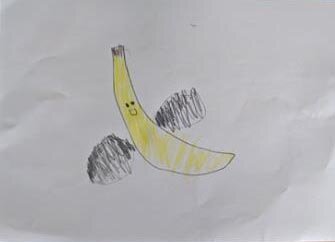 Peeled banana by Megan Gray age 5