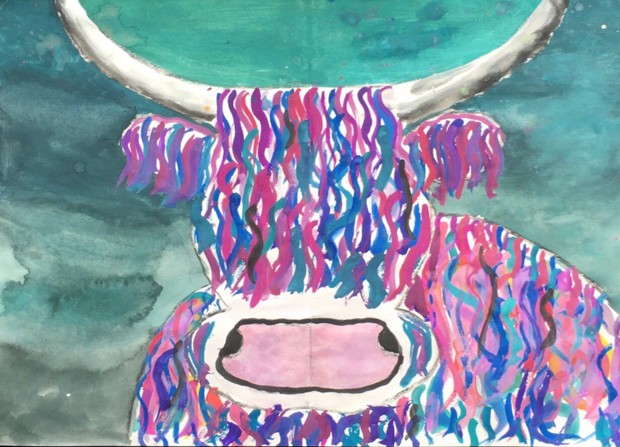 Rainbow Cow by Maya Thomas age 11
