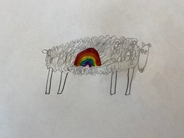Rainbow Sheep by Mia Pottinger age 8