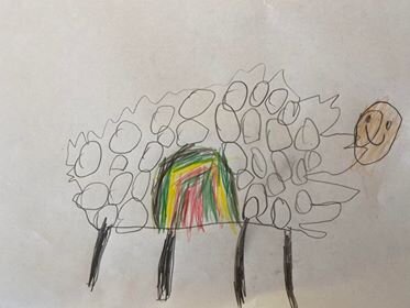 Rainbow Sheep by Zak Pottinger age 5