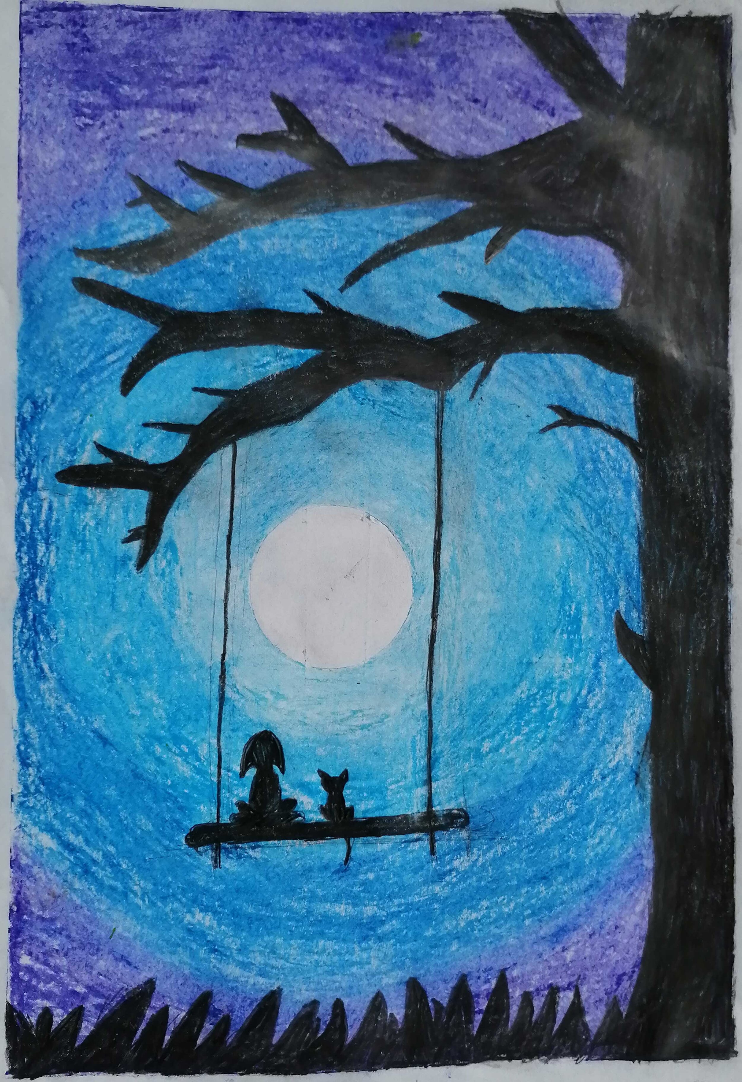 Swinging in the moonlight by Emily Dawson age 8