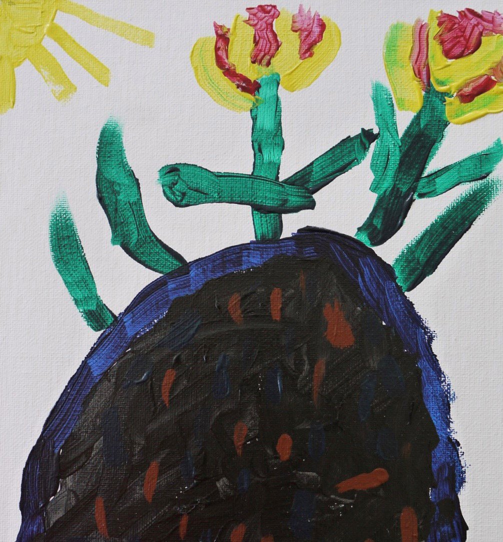 Tulips in my tyre by Vaila McIntosh Age 8