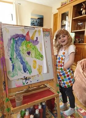 Unicorn painting by Hannah Johnston age 5