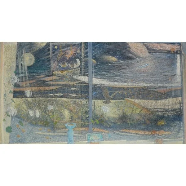 We always love to share work by Orkney artists, and so for this week's #WednesdayWorkoftheWeek here's Reflections 2004 by Orcadian artist Sylvia Wishart

#PierArtsCentre