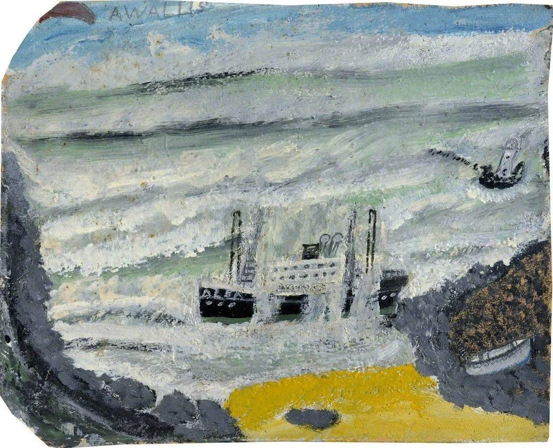 This week's @artukdotorg #OnlineArtExchange is all about Land and sea for &lsquo;Of Land and Sea&rsquo; at Scarborough Museums and Galleries @scarboroughmuseums 

We couldn't not share a work by Alfred Wallis (1855&ndash;1942)
Here's Shipwreck 2, the